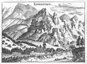 Grawer, widok na zamek Losenstein, Górna Austria